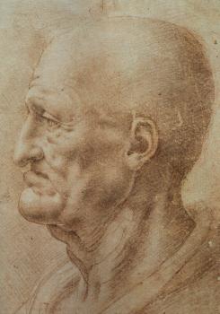 Leonardo Da Vinci : Study of an Old Man's Profile